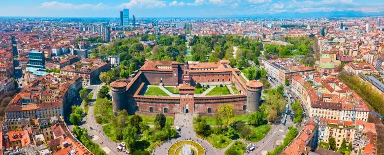Castillo Sforza en Milán, Italia