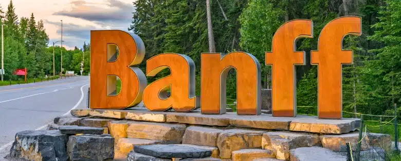 Placa de madera Banff Canada Alberta, Canadá